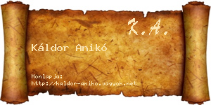 Káldor Anikó névjegykártya