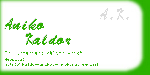 aniko kaldor business card