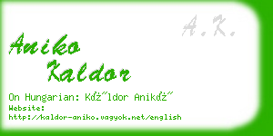 aniko kaldor business card